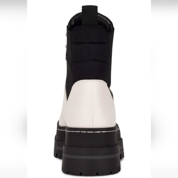 Marc Fisher Plune Lace-Up Lug Sole Leather Moto Bootie MARC FISHER LTD #459 - Picture 6 of 6